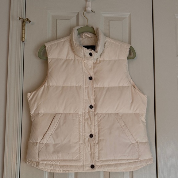 Eddie Bauer Premium Goose Down Vest - Cream/Ivory - Picture 1 of 10